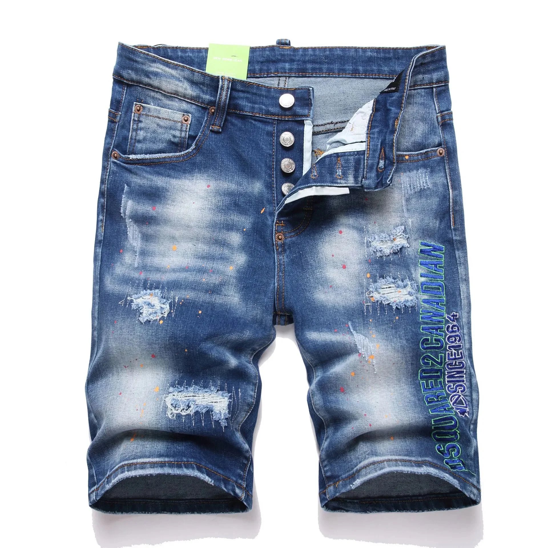 DSQUARED2 Shorts Distressed graphic-print denim — TH-033