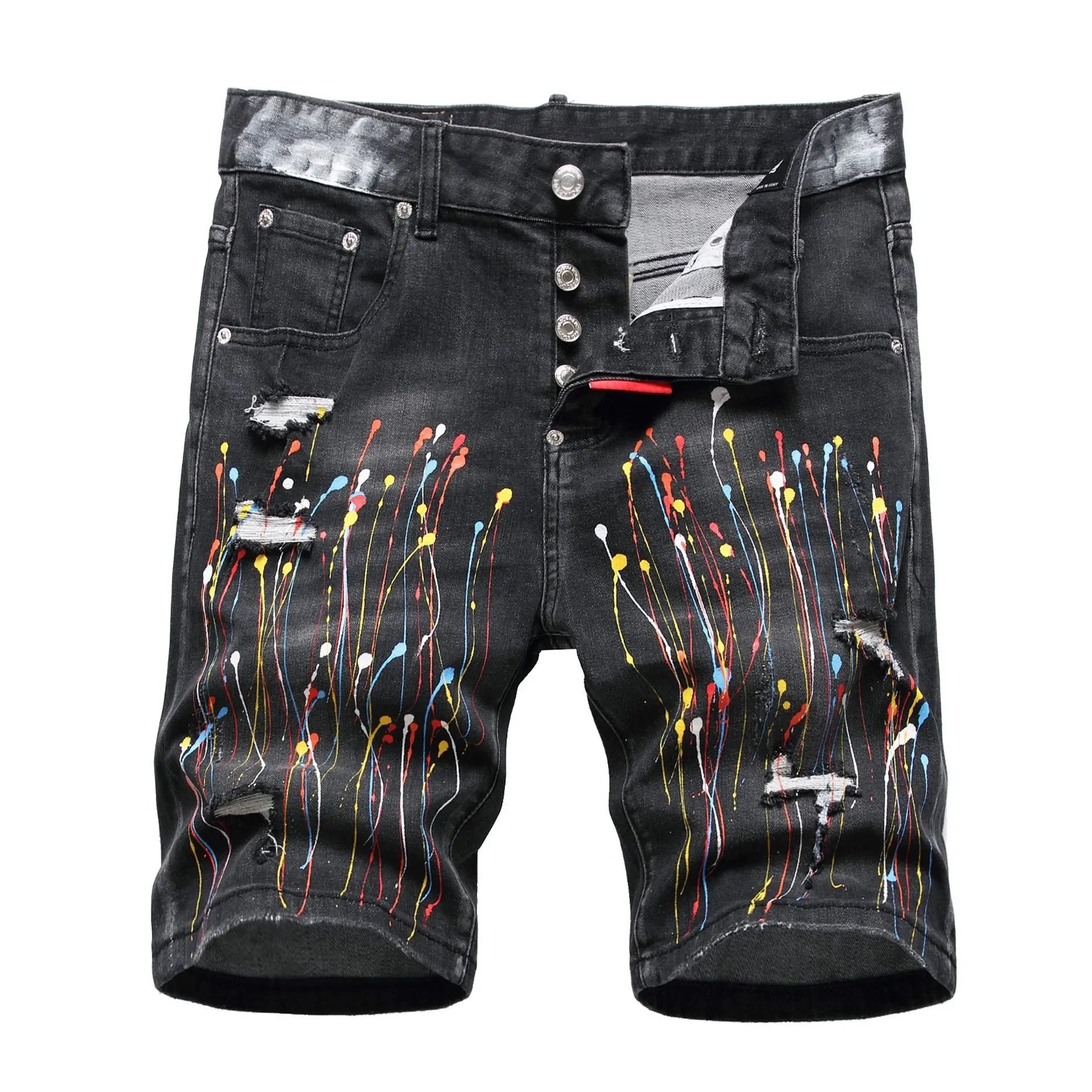 DSQUARED2 Shorts Distressed graphic-print denim — TH-029