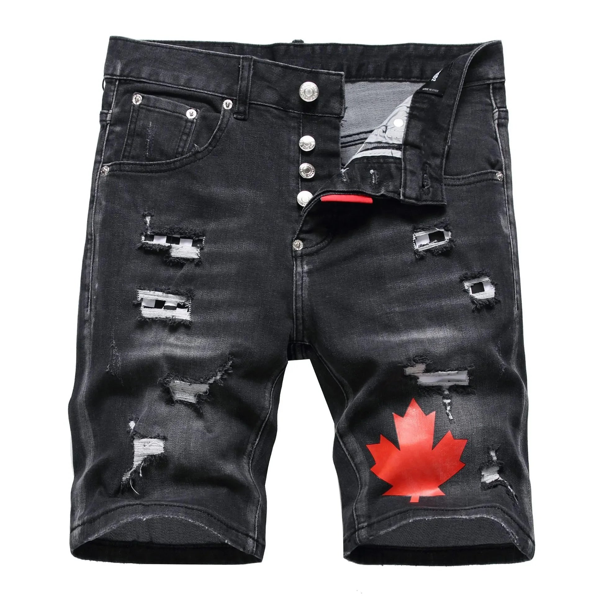 DSQUARED2 Shorts Distressed graphic-print denim — TH-018