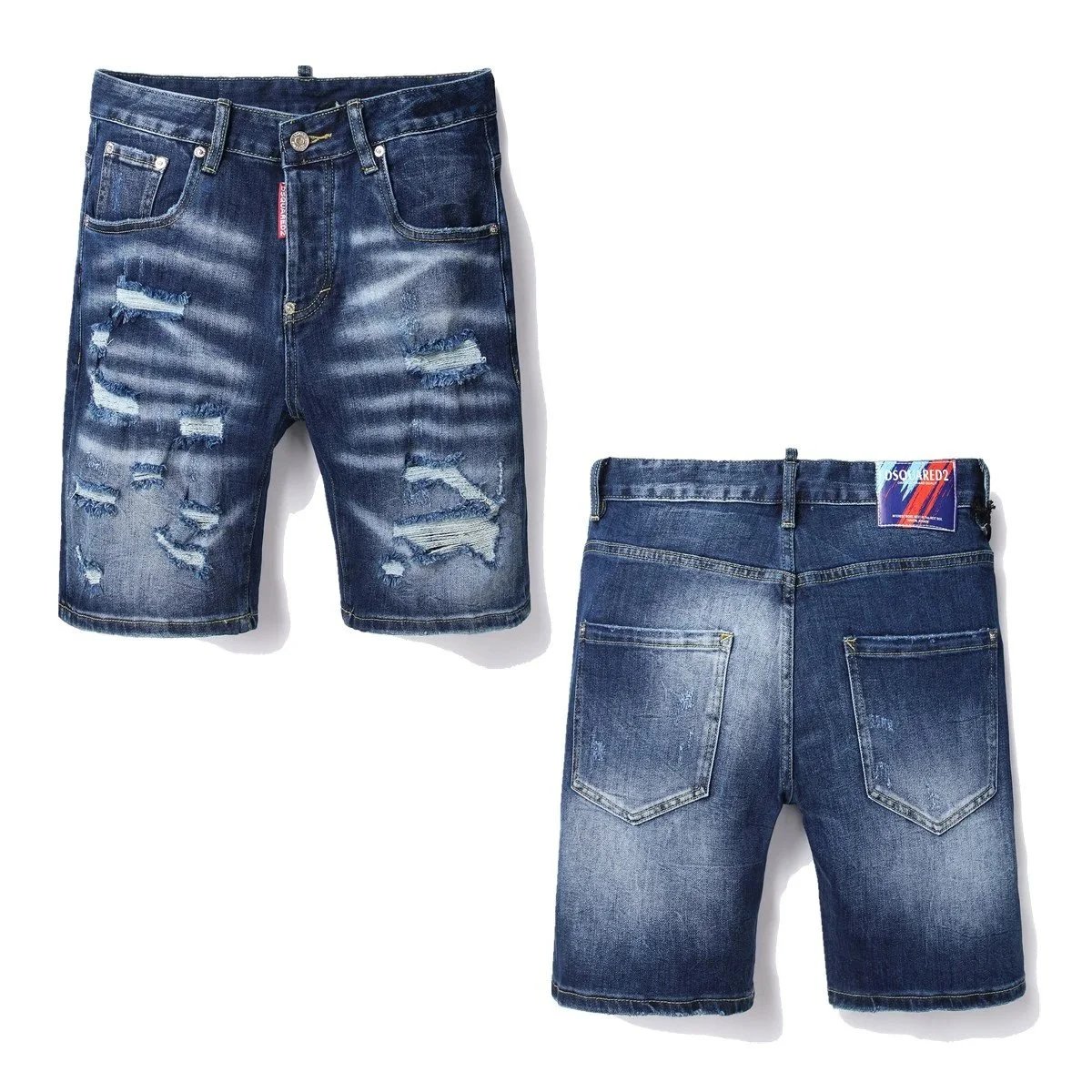 DSQUARED2 Shorts Distressed graphic-print denim — TH-020