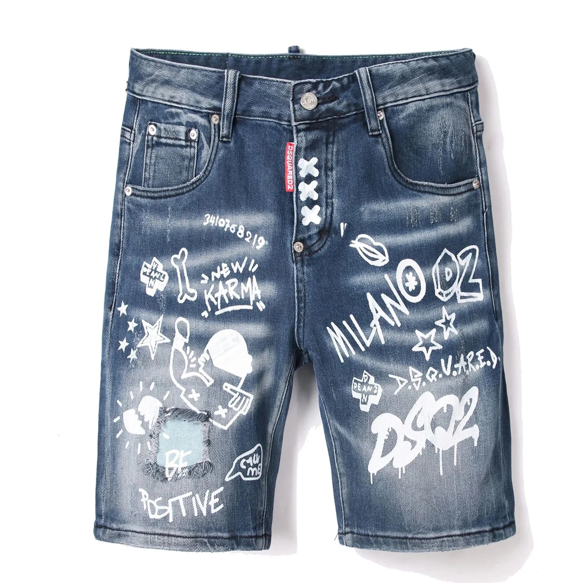DSQUARED2 Shorts Distressed graphic-print denim — TH-027