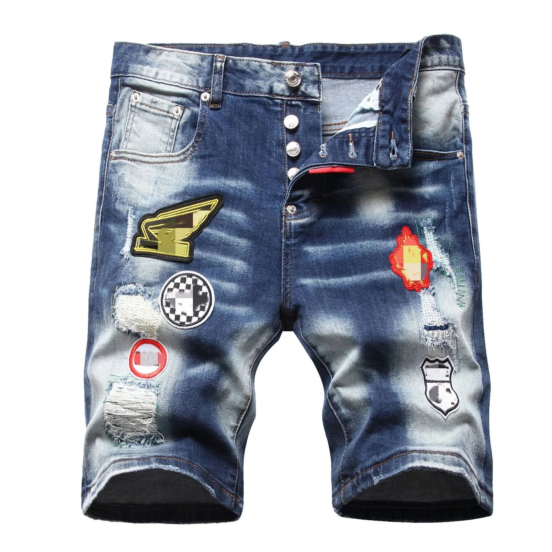 DSQUARED2 Shorts Distressed graphic-print denim — TH-008