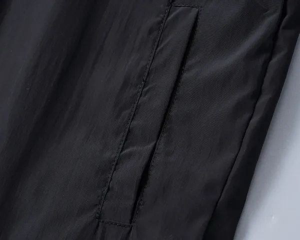 Moncler Windbreaker Jacket Black with Red-Blue-White Stripes Outerwear - 3
