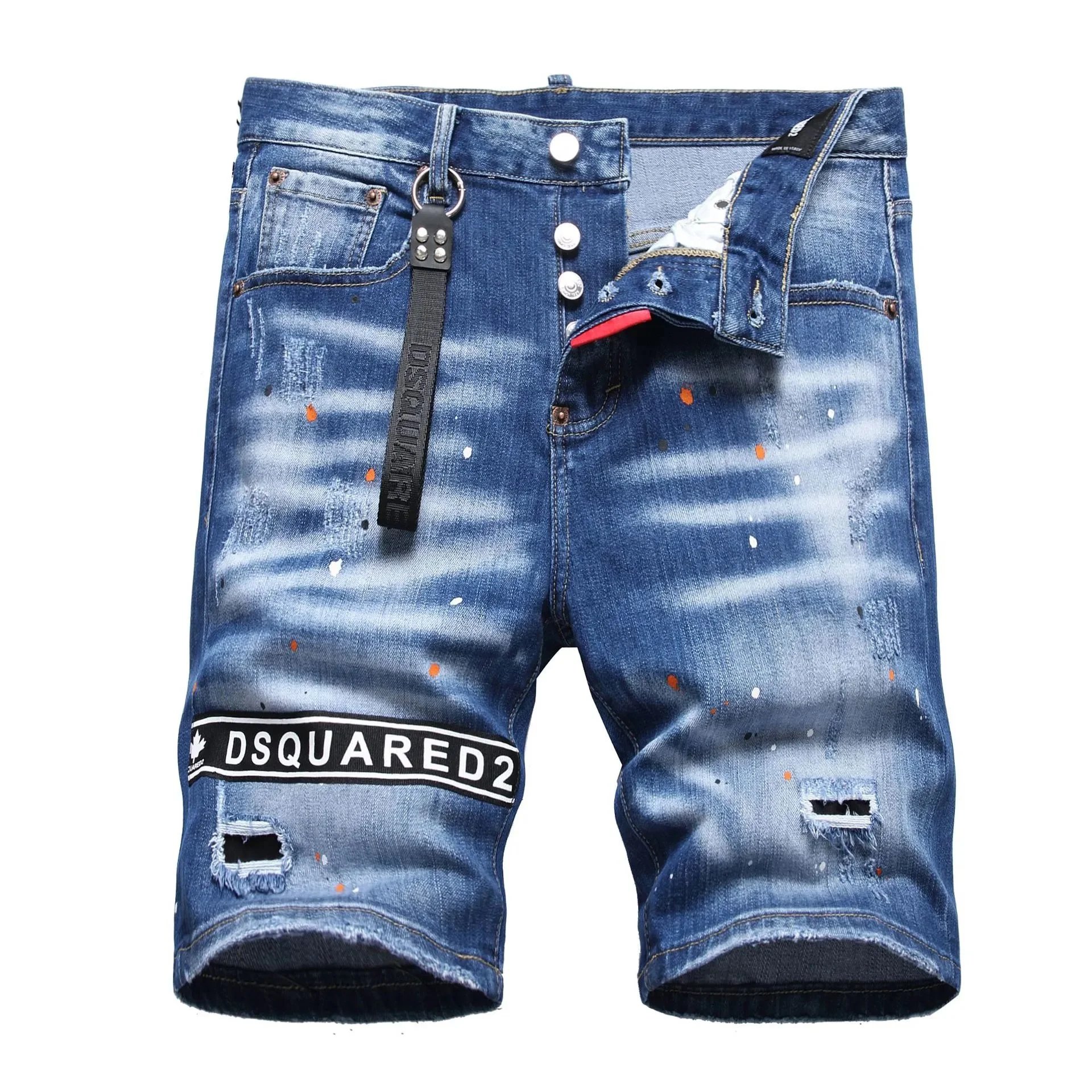 DSQUARED2 Shorts Distressed graphic-print denim — TH-037