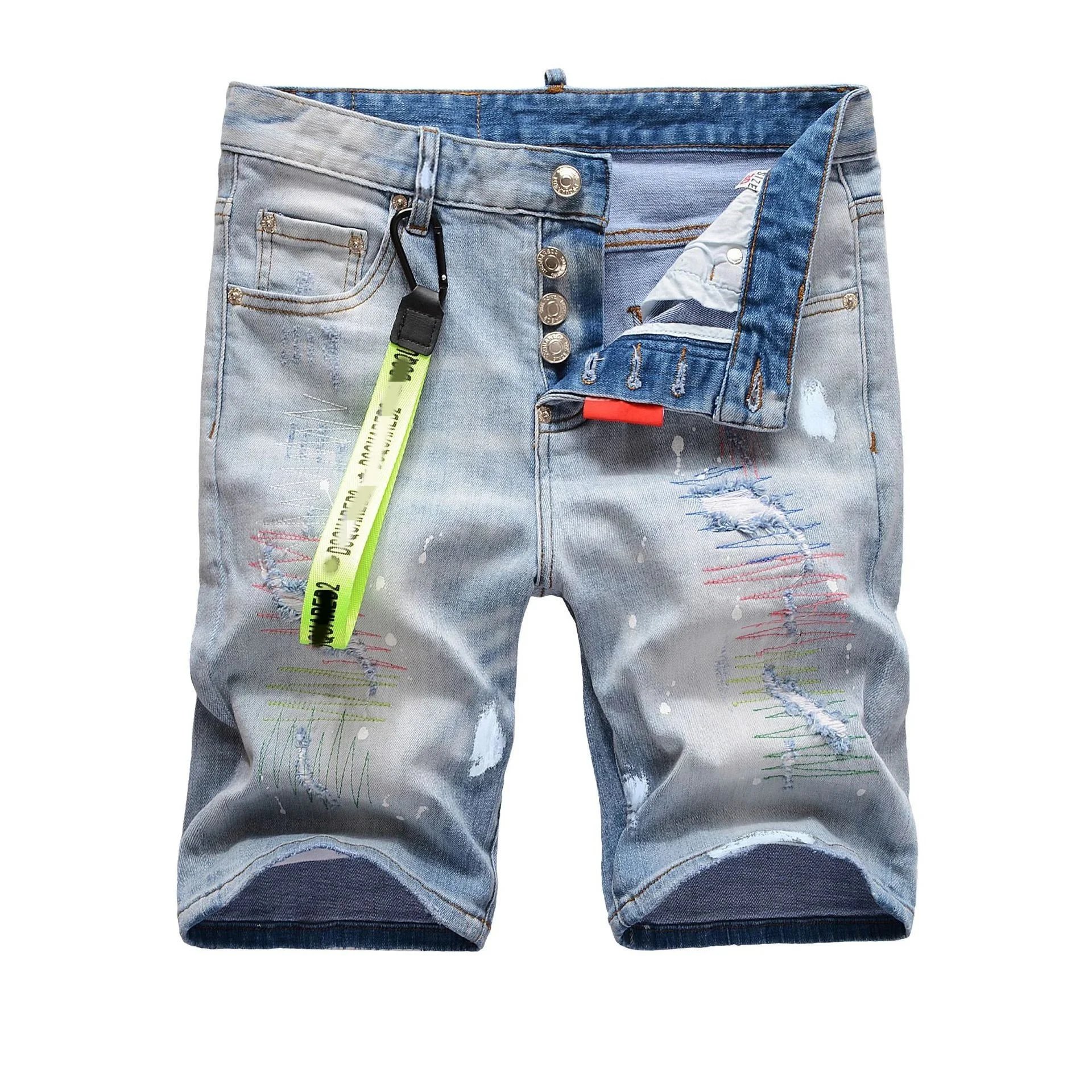 DSQUARED2 Shorts Distressed graphic-print denim — TH-022
