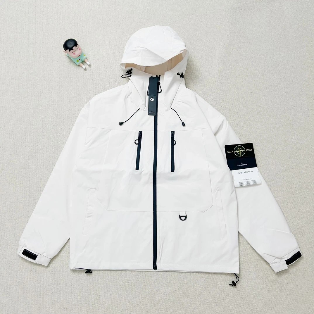 Stone Island Raso Domato Black Windbreaker Jacket Outerwear - 63