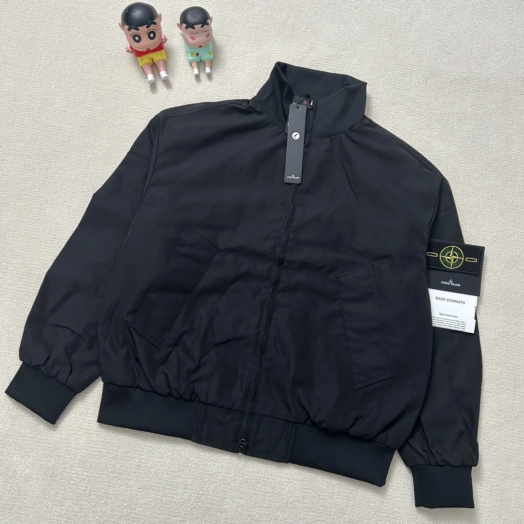 Stone Island Raso Domato Black Windbreaker Jacket Outerwear - 73