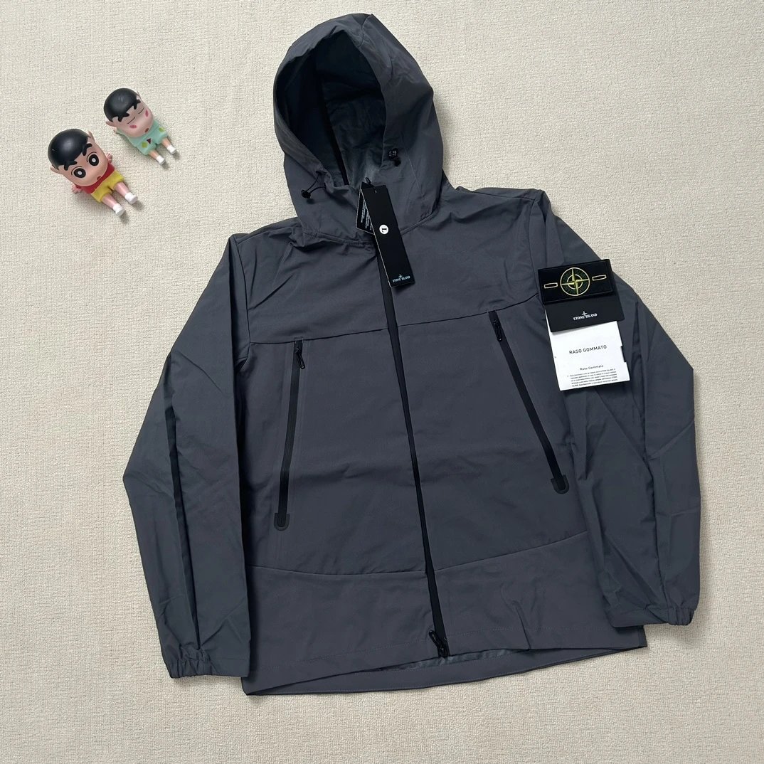 Stone Island Raso Domato Black Windbreaker Jacket Outerwear - 68