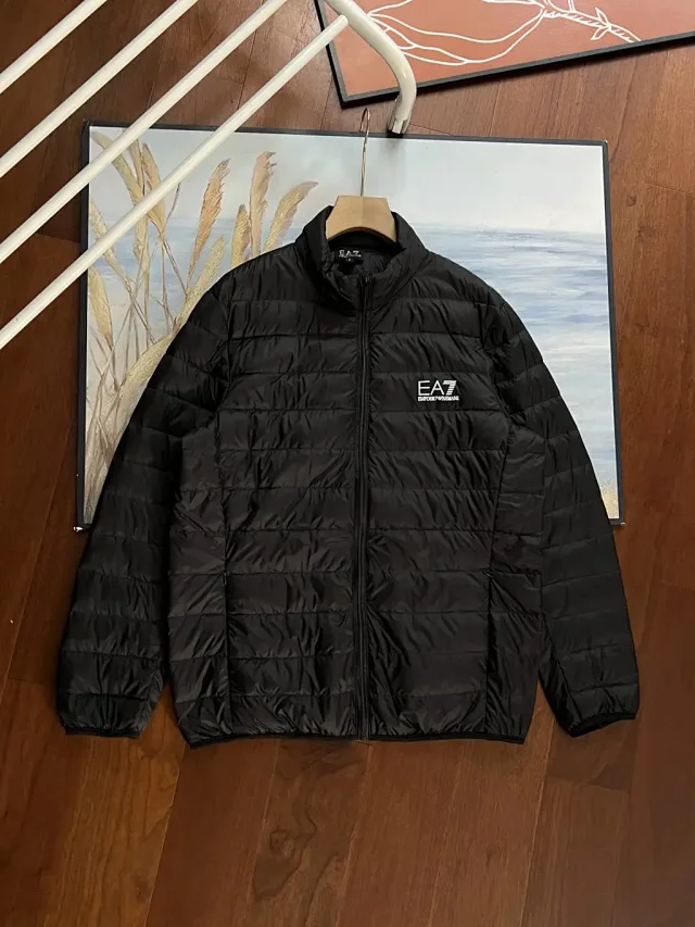 EA7 Down Jackets Quilted stand-collar puffer jacket product detail image 5