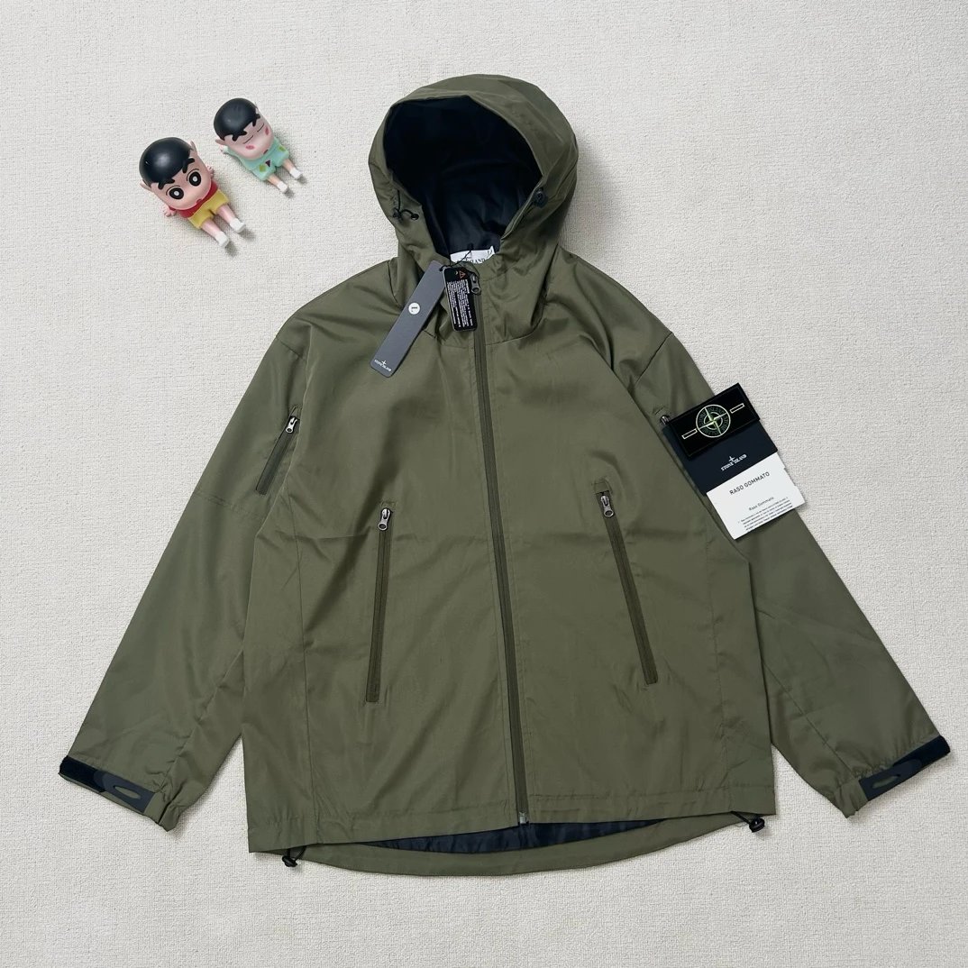 Stone Island Raso Domato Black Windbreaker Jacket Outerwear - 70