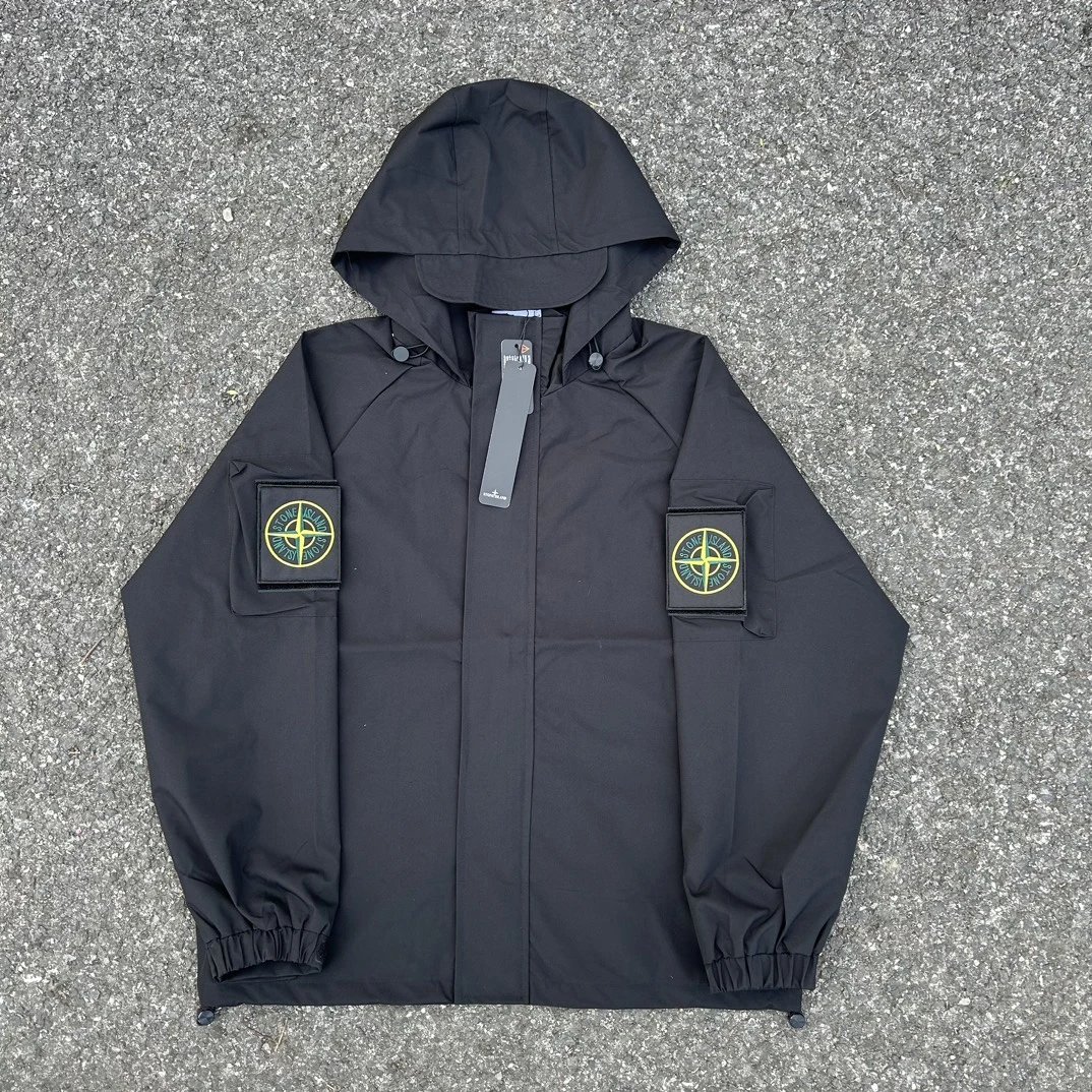 Stone Island Raso Domato Black Windbreaker Jacket Outerwear - 64