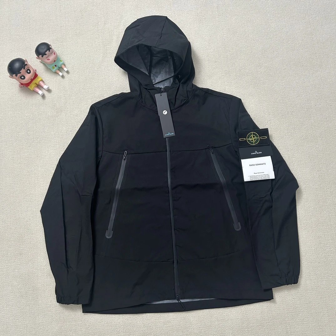 Stone Island Raso Domato Black Windbreaker Jacket Outerwear - 69