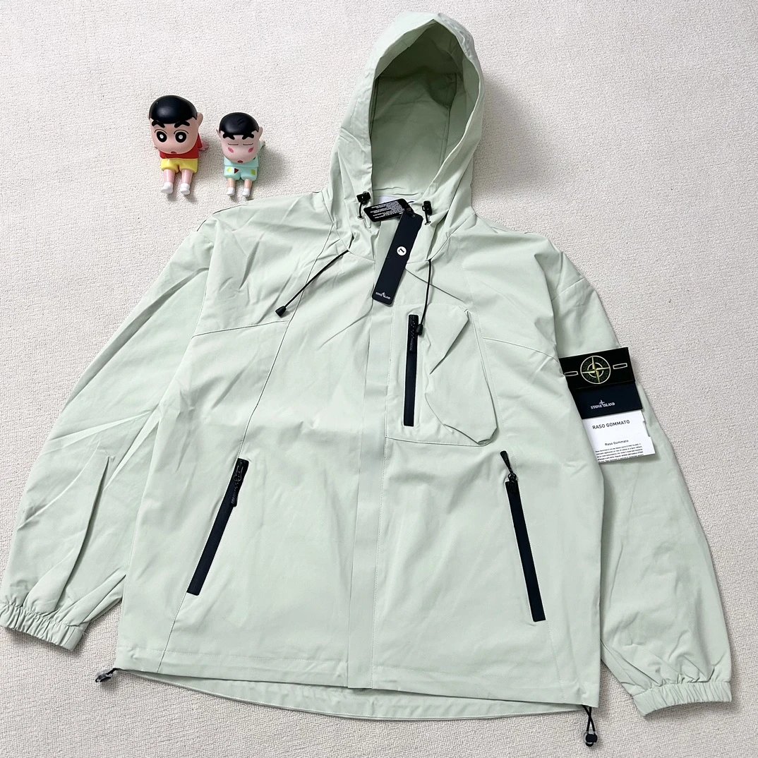 Stone Island Raso Domato Black Windbreaker Jacket Outerwear - 72