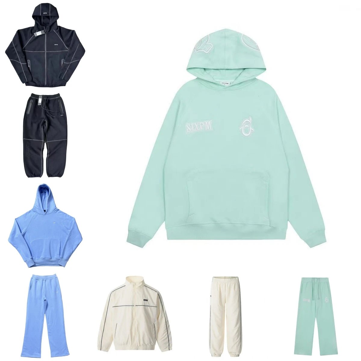 SixPM Mint Hoodie and Matching Tracksuit Set