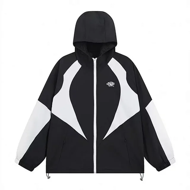 Syna World Tracksuits Hooded zip jacket and shorts set with contrast curved panels product detail image 10