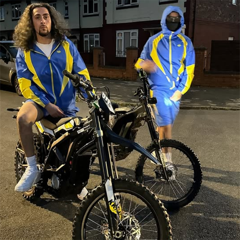Syna World Tracksuits Hooded zip jacket and shorts set with contrast curved panels image 3