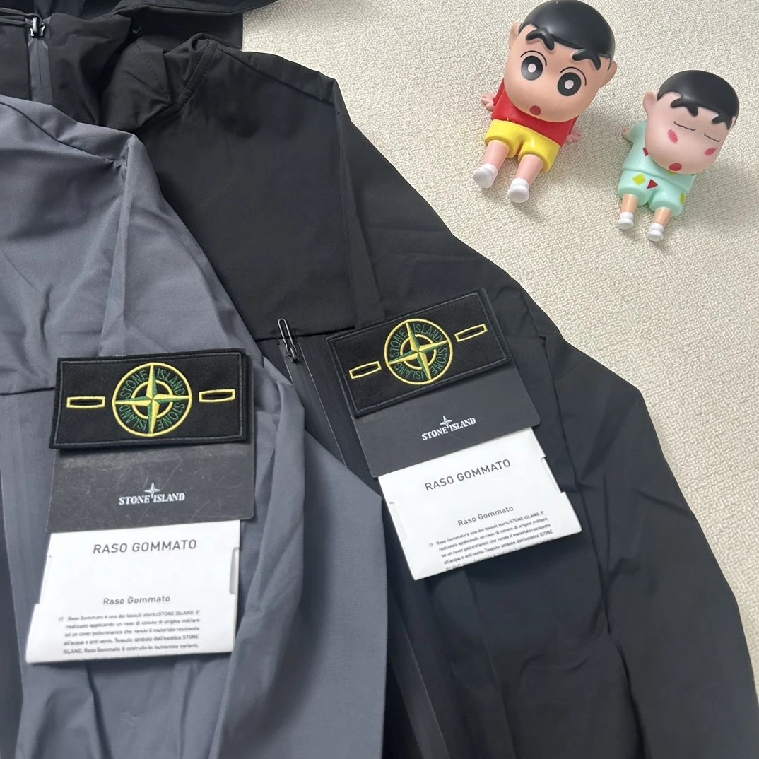 Stone Island Raso Domato Black Windbreaker Jacket Outerwear - 44