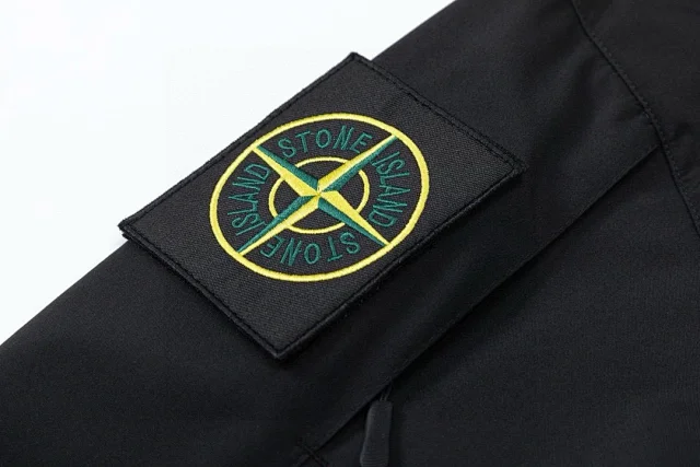 Stone Island Jackets Hooded zip-up shell jacket with compass sleeve patches product detail image 11