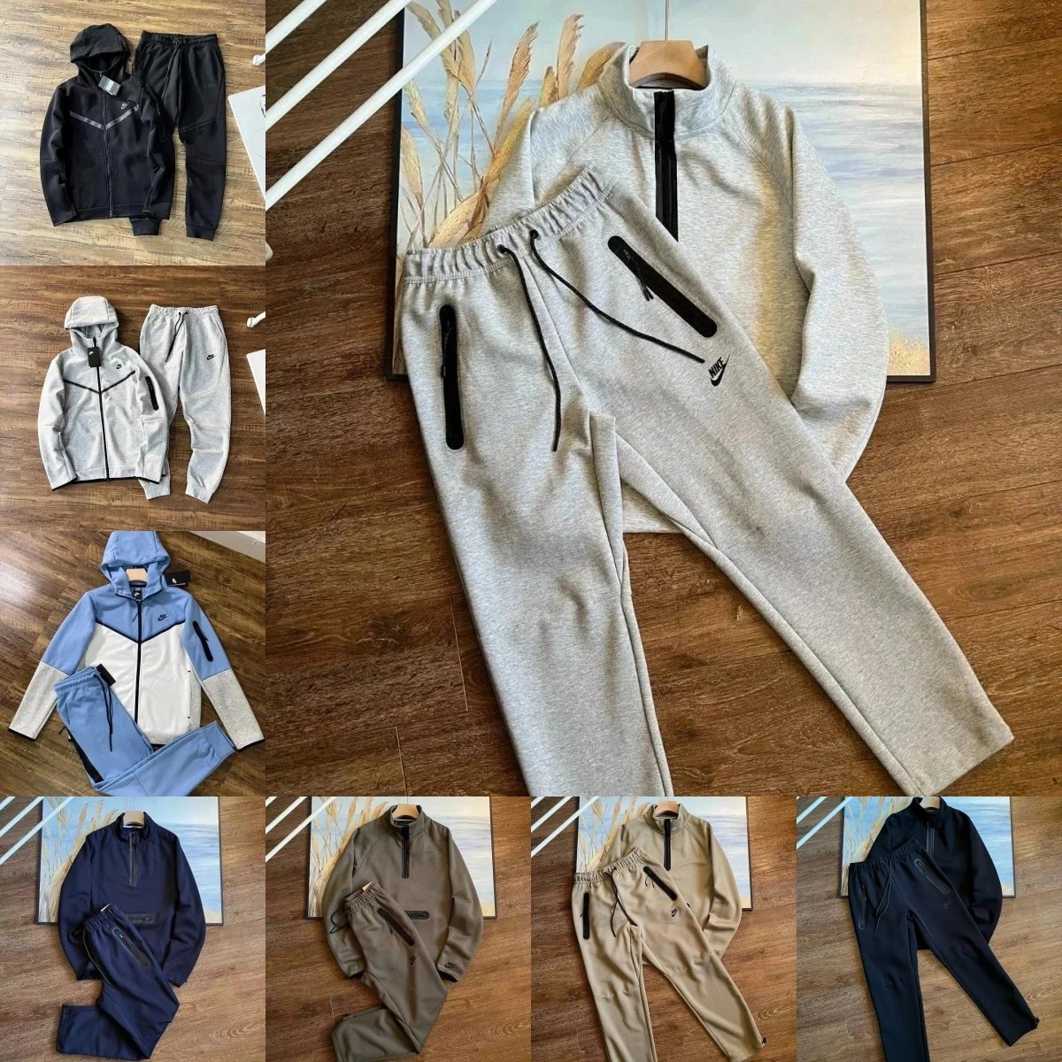 Nike Grey Tech Fleece Tracksuit Set