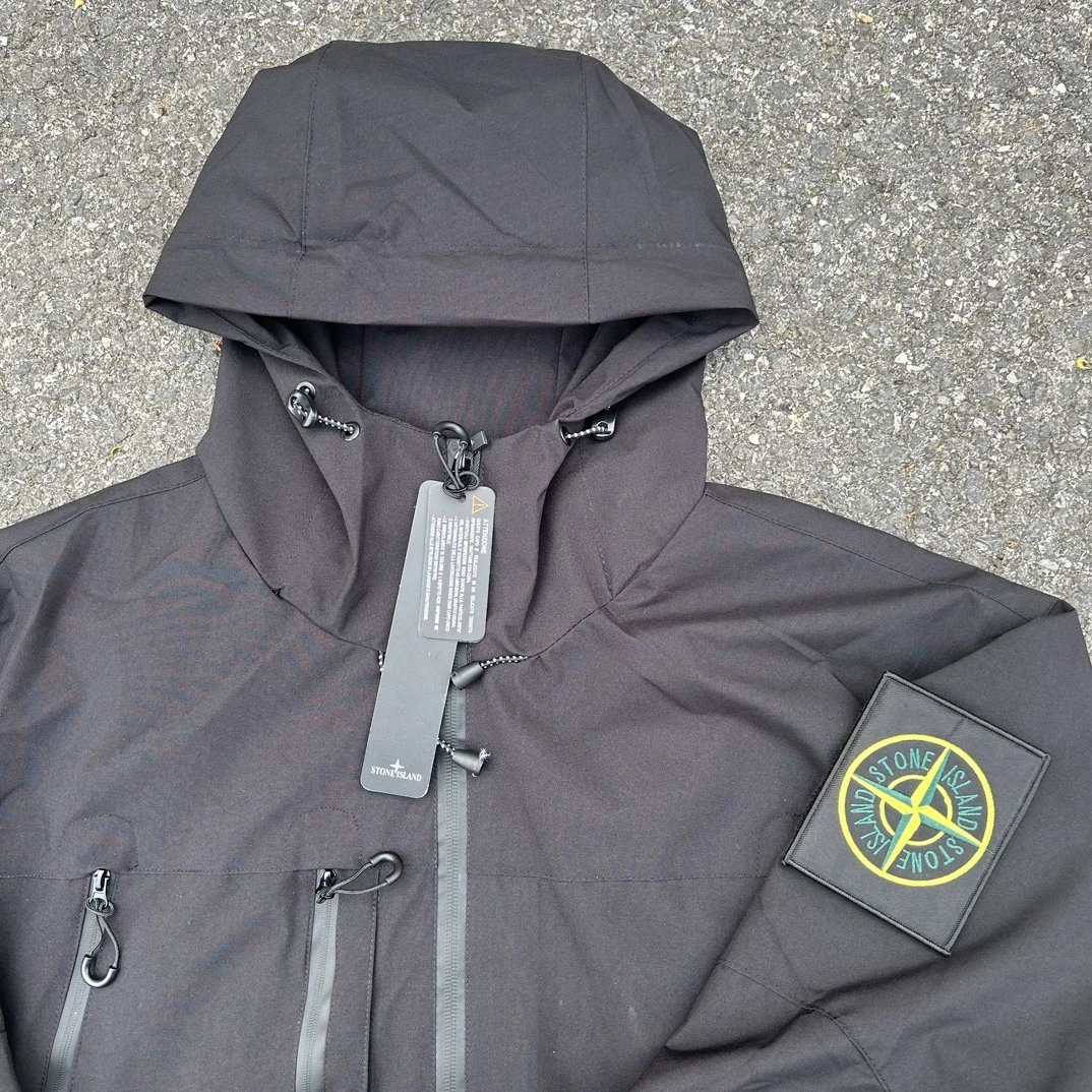Stone Island Raso Domato Black Windbreaker Jacket Outerwear - 26
