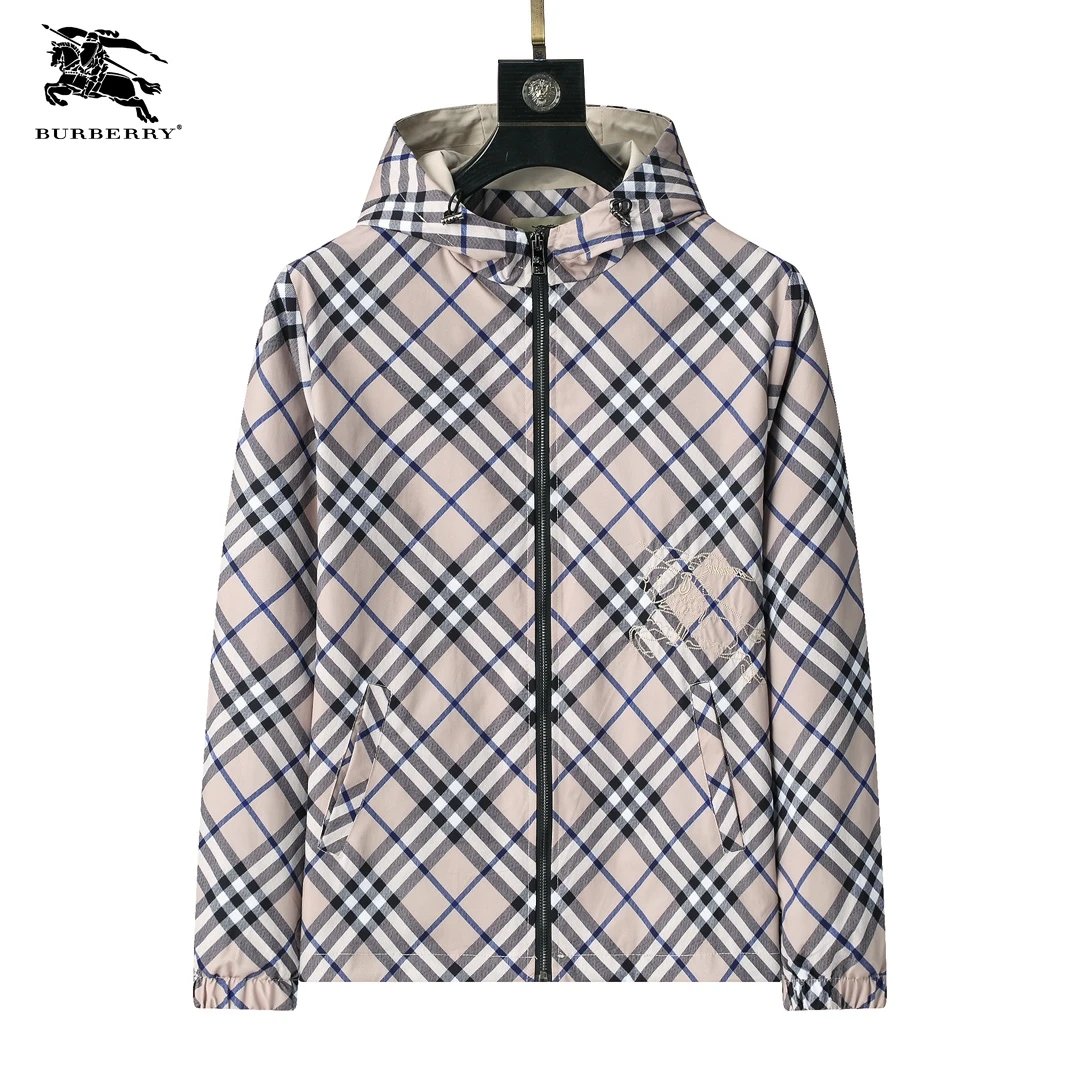 Burberry Jackets Hooded zip-up check windbreaker image 3