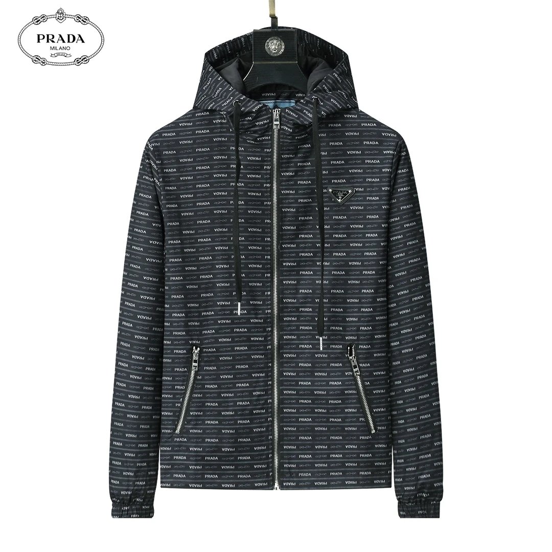Burberry Jackets Hooded zip-up check windbreaker — YP008