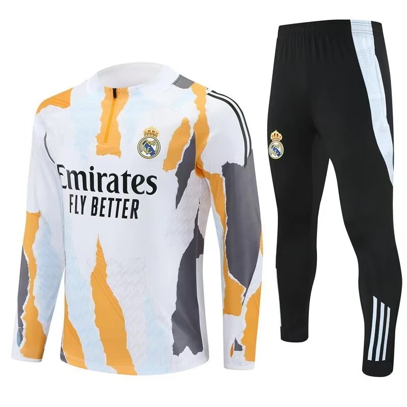 Real Madrid Tracksuits Quarter-Zip Football Training Tracksuit — BB-75