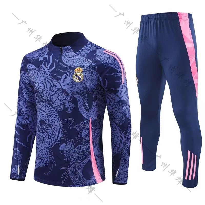 Real Madrid Tracksuits Quarter-Zip Football Training Tracksuit — BB-59