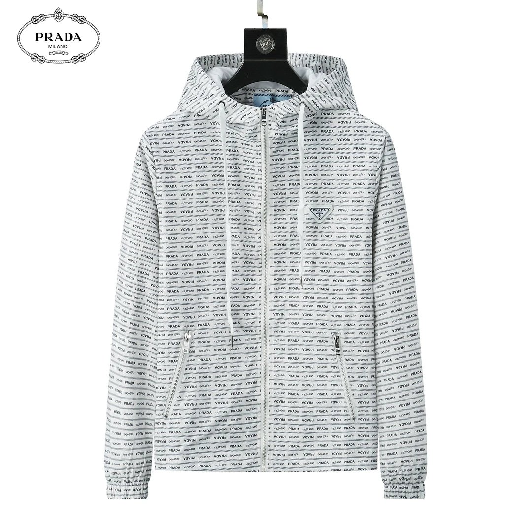 Burberry Jackets Hooded zip-up check windbreaker — YP007