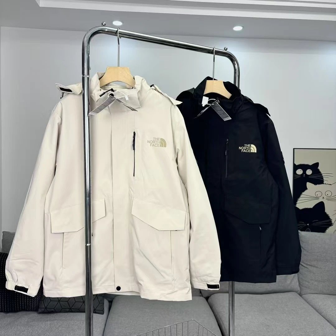 The North Face Puffer Vest with Hooded Layering System Black / Brown Outerwear - 22