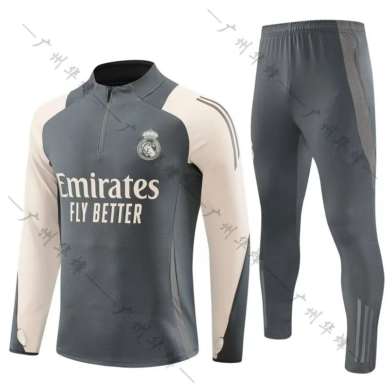 Real Madrid Tracksuits Quarter-Zip Football Training Tracksuit — BB-68