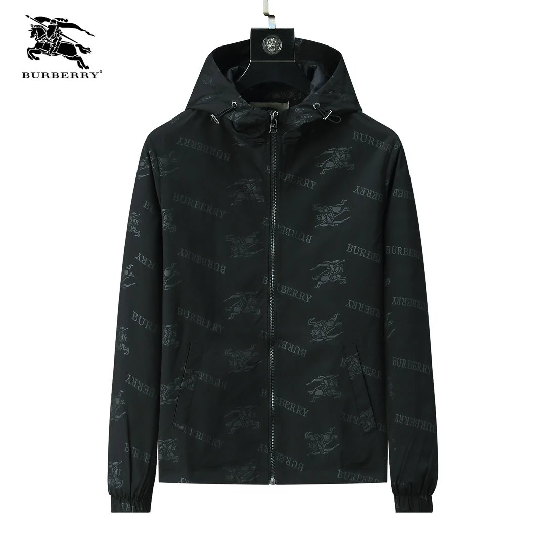 Burberry Jackets Hooded zip-up check windbreaker — YP006