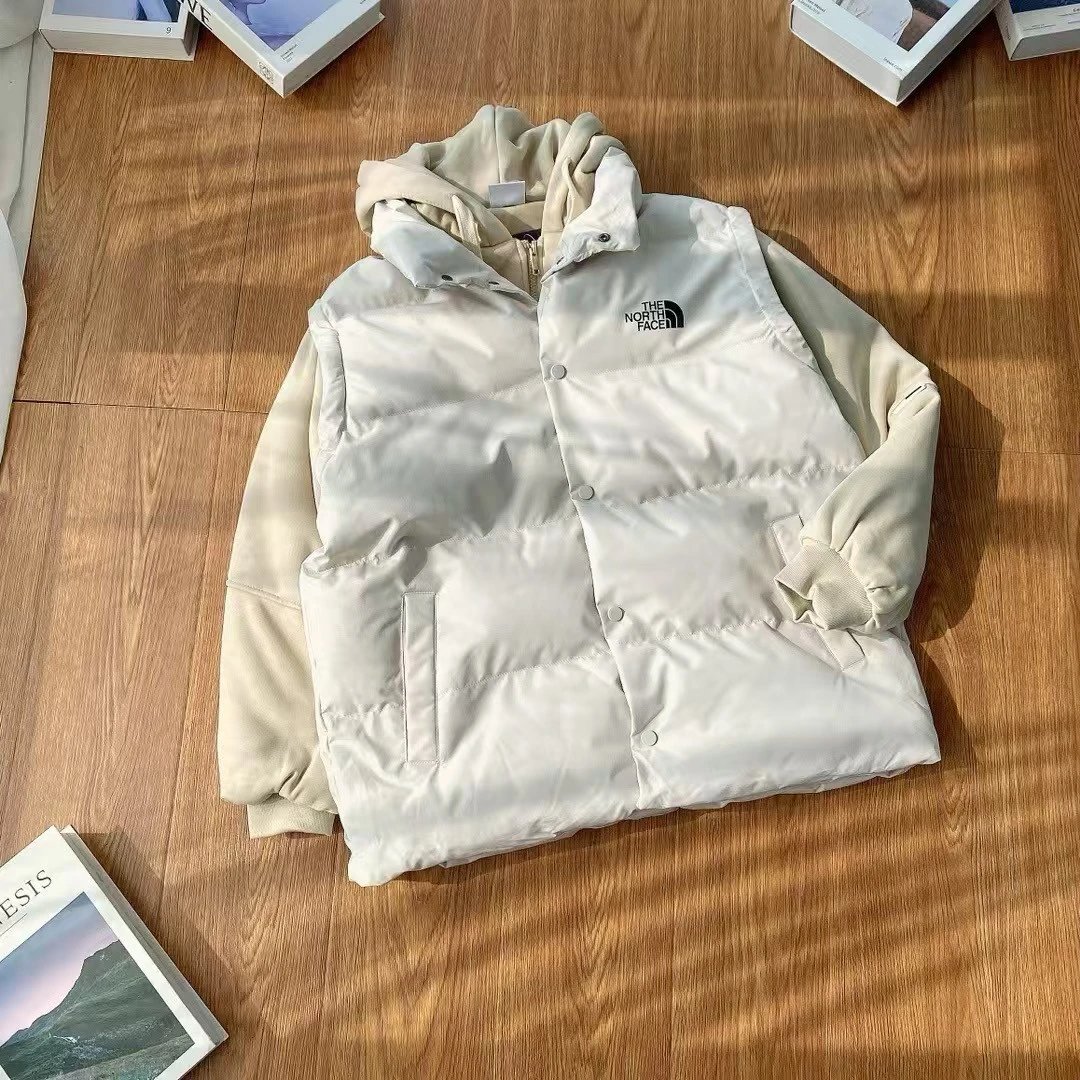The North Face Puffer Vest with Hooded Layering System Black / Brown Outerwear - 16