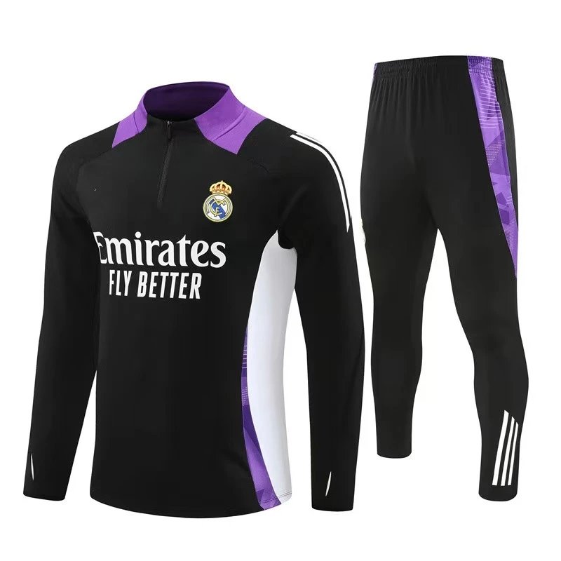 Real Madrid Tracksuits Quarter-Zip Football Training Tracksuit — BB-71