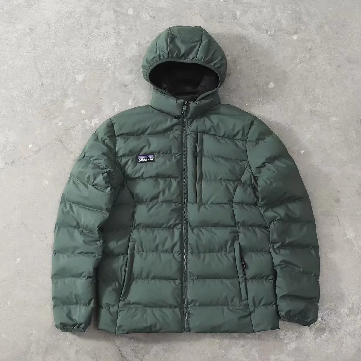 Patagonia Down Jackets Hooded quilted puffer jacket with zip chest pocket image 2