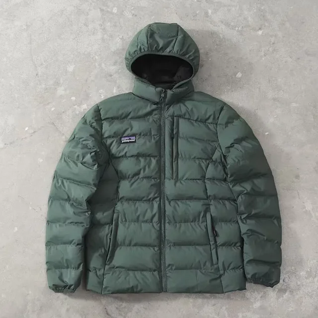 Patagonia Down Jackets Hooded quilted puffer jacket with zip chest pocket product detail image 2