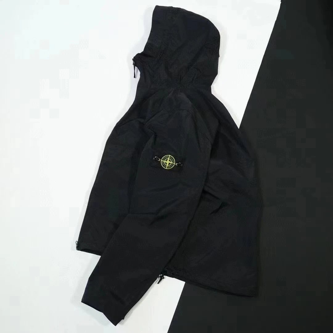Stone Island Raso Domato Black Windbreaker Jacket Outerwear - 10