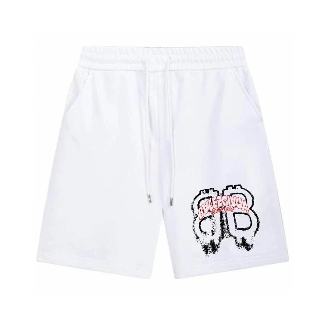 Balenciaga Shorts Drawstring Graphic Logo — 28