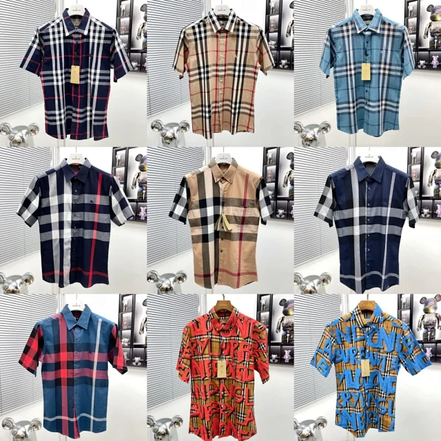 Burberry Shirts Short-Sleeve Plaid Button-Up Shirt product detail image 1