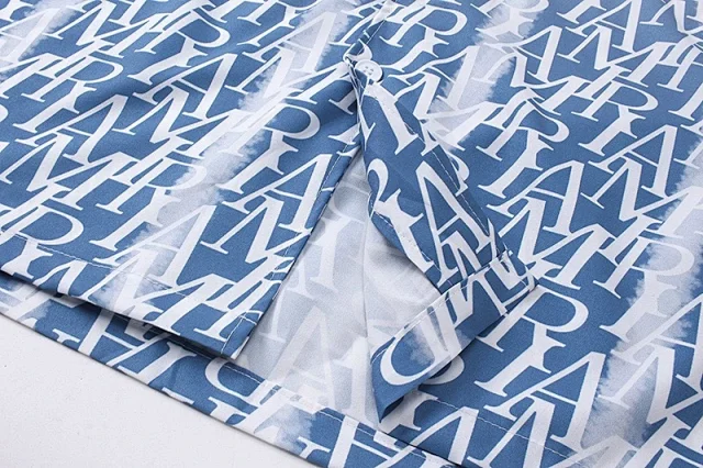 Rhude Shirts Short-Sleeve Logo Print Button-Up Shirt product detail image 7