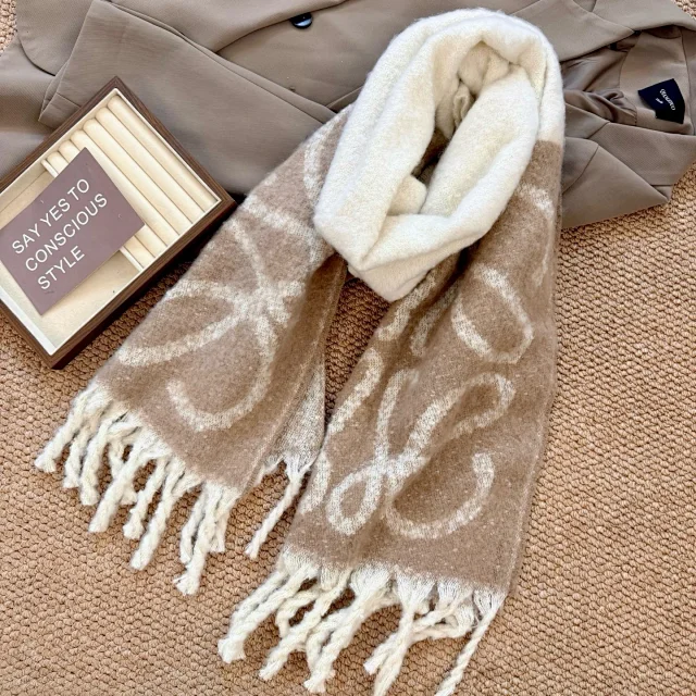 Loewe Scarves Fringed Anagram Scarf product detail image 1