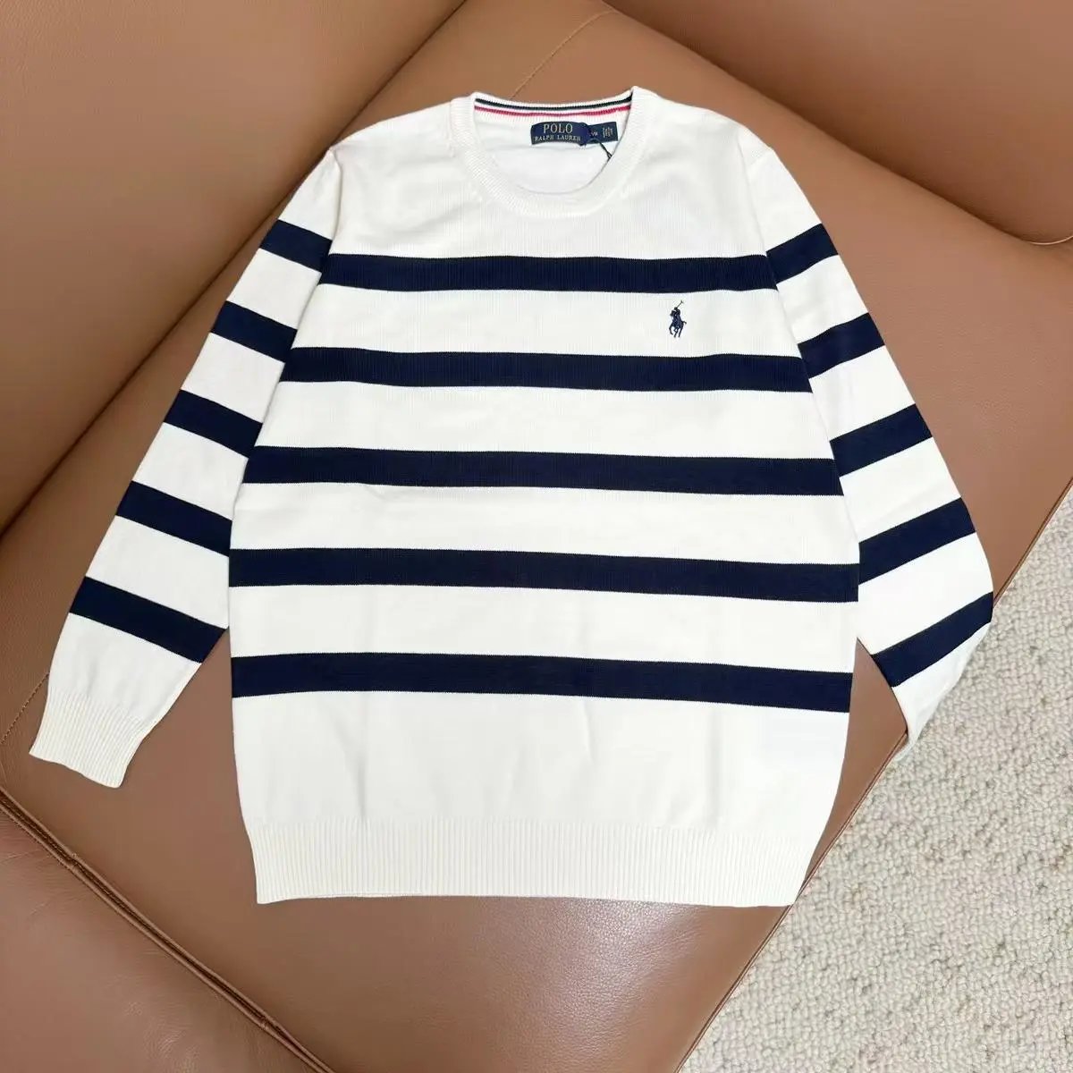 Polo Ralph Lauren Knitwear Crewneck knit sweater with embroidered pony logo — WXMMJ-23
