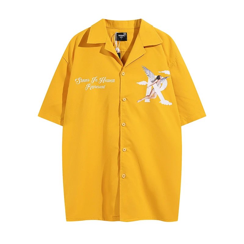 Rhude Shirts Short-Sleeve Logo Print Button-Up Shirt image 13