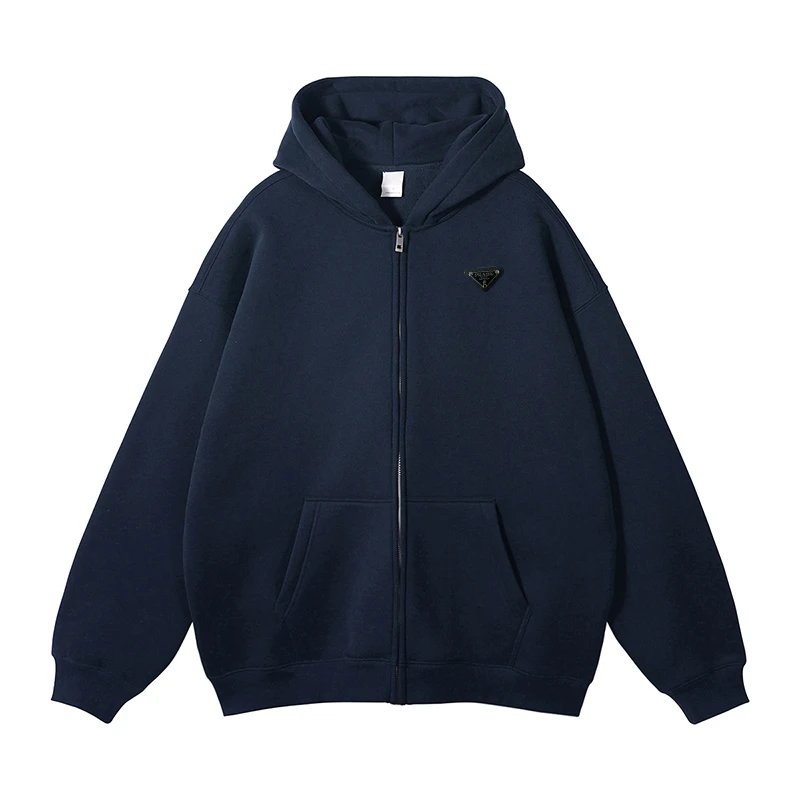 Prada Hoodies & Sweatshirts Zip-Front Hooded Sweatshirt with Kangaroo Pockets image 2