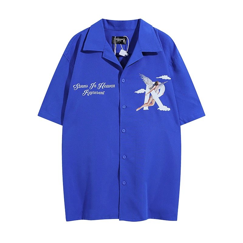 Rhude Shirts Short-Sleeve Logo Print Button-Up Shirt image 11