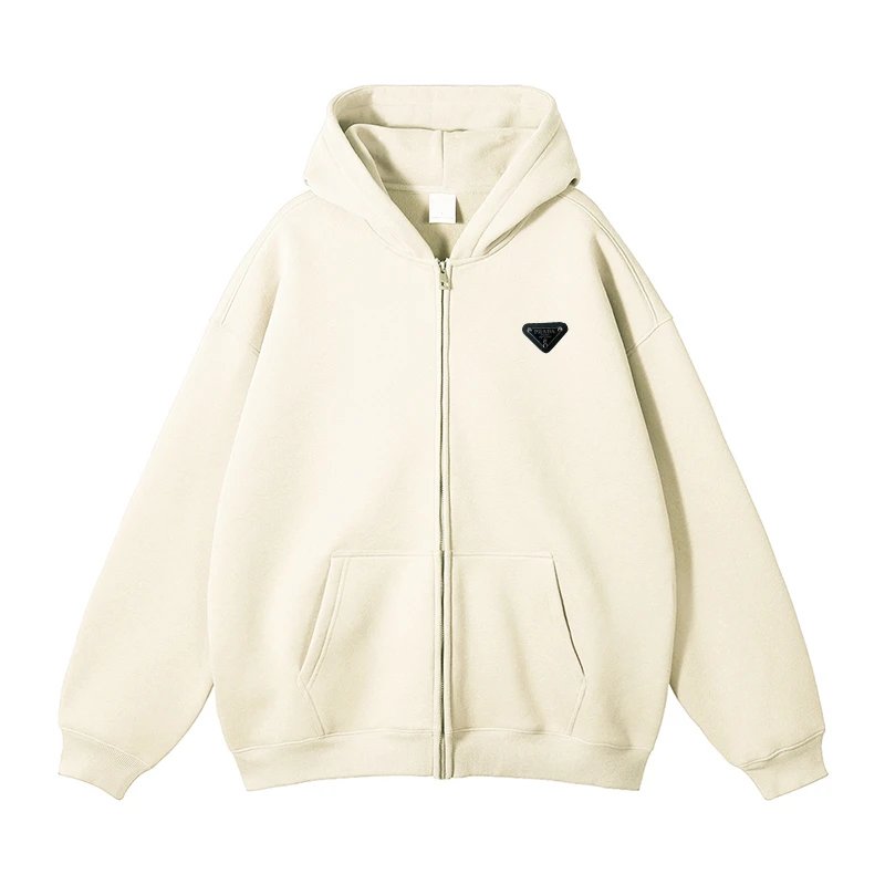 Prada Hoodies & Sweatshirts Zip-Front Hooded Sweatshirt with Kangaroo Pockets image 4