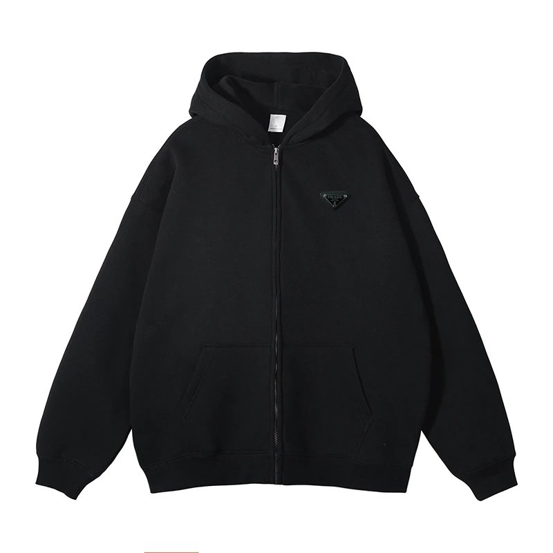 Prada Hoodies & Sweatshirts Zip-Front Hooded Sweatshirt with Kangaroo Pockets image 3