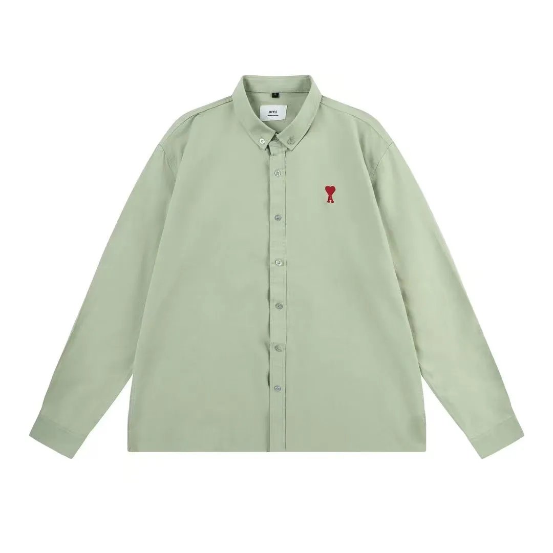 Ami Paris Striped Cotton Shirt Beige - 15