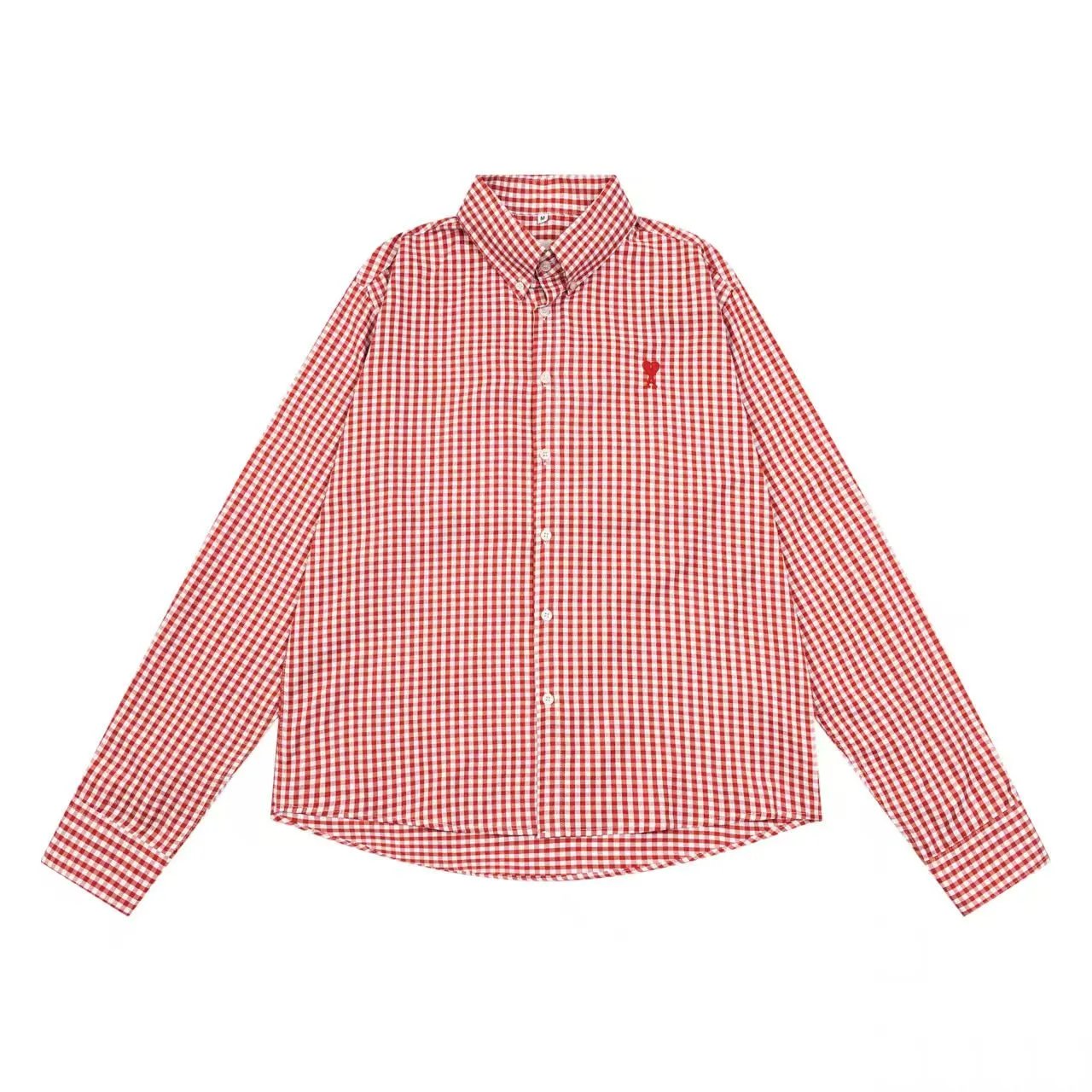 Ami Paris Striped Cotton Shirt Beige - 13