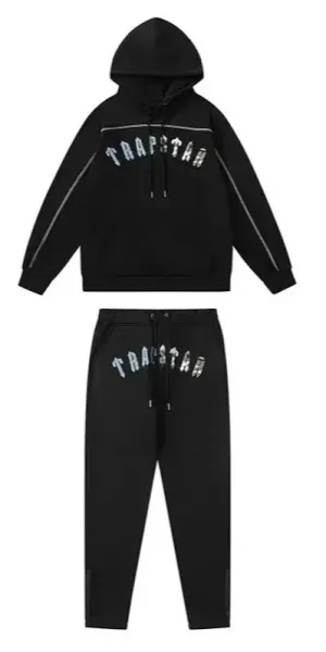 Trapstar Arch Logo Black Hoodie and Sweatpants Set - 1